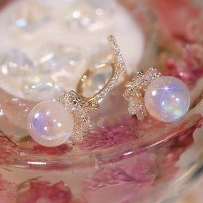Boucle d’Oreille en Zircone avec Perle