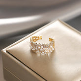 Bague Ajustable Perlée 18K