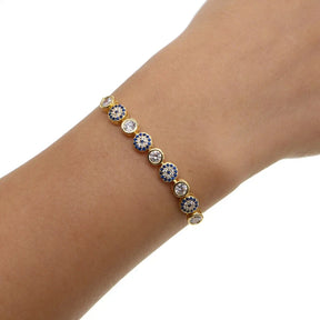 Bracelet Œil Grec Sertie de Cristaux