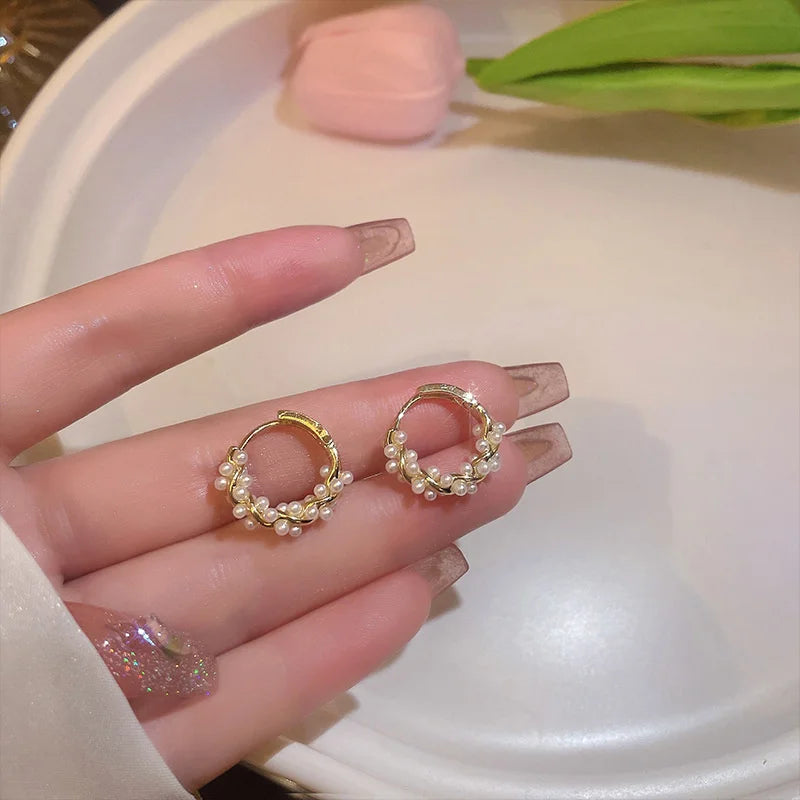 Boucle D’oreille Créole Nacrée en Or 18 Carats