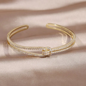 Bracelet Entrelacé Sertie de Zircon