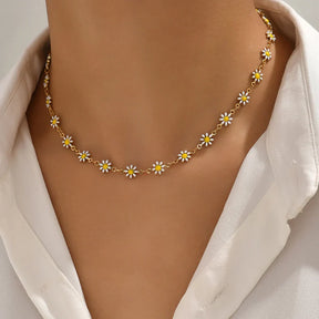 Collier Tournesol Summer en Or 18K