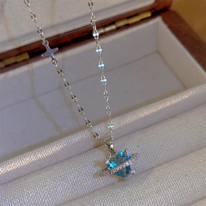 Collier Argent Cœur Rayonnant