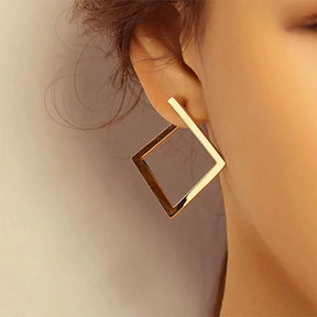 Boucle d’Oreille Quadrangulaire Rétro Luxury