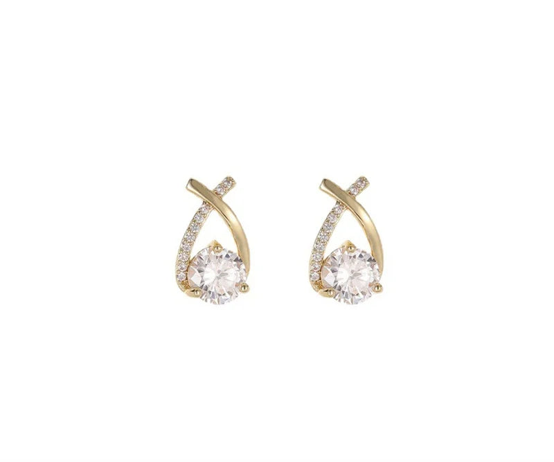 Boucles d’Oreilles Goutte Serties de Zirconium