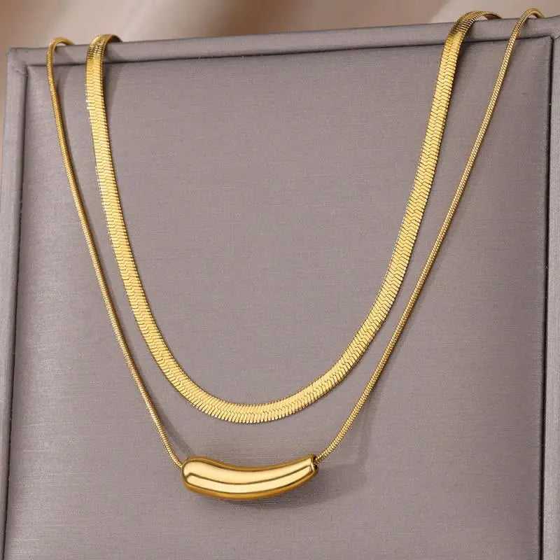 Collier Double Charmant Vintage