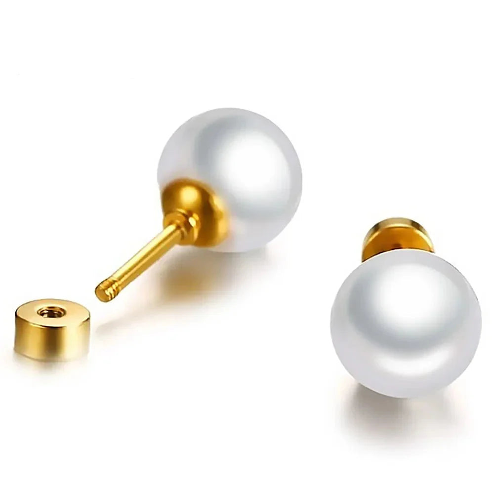 Boucles d’Oreilles Baby en Or Jaune 18K avec Perle