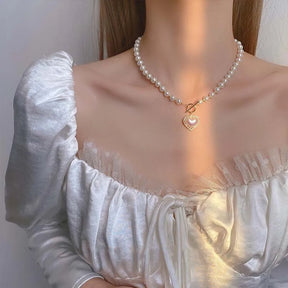 Collier Perles Cœur Rayonnant