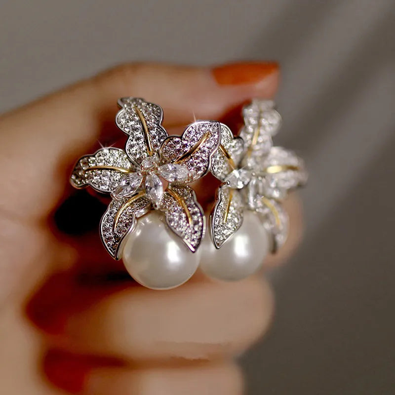 Boucles d’Oreilles Perle Life en Argent 925 Serties de Zirconium