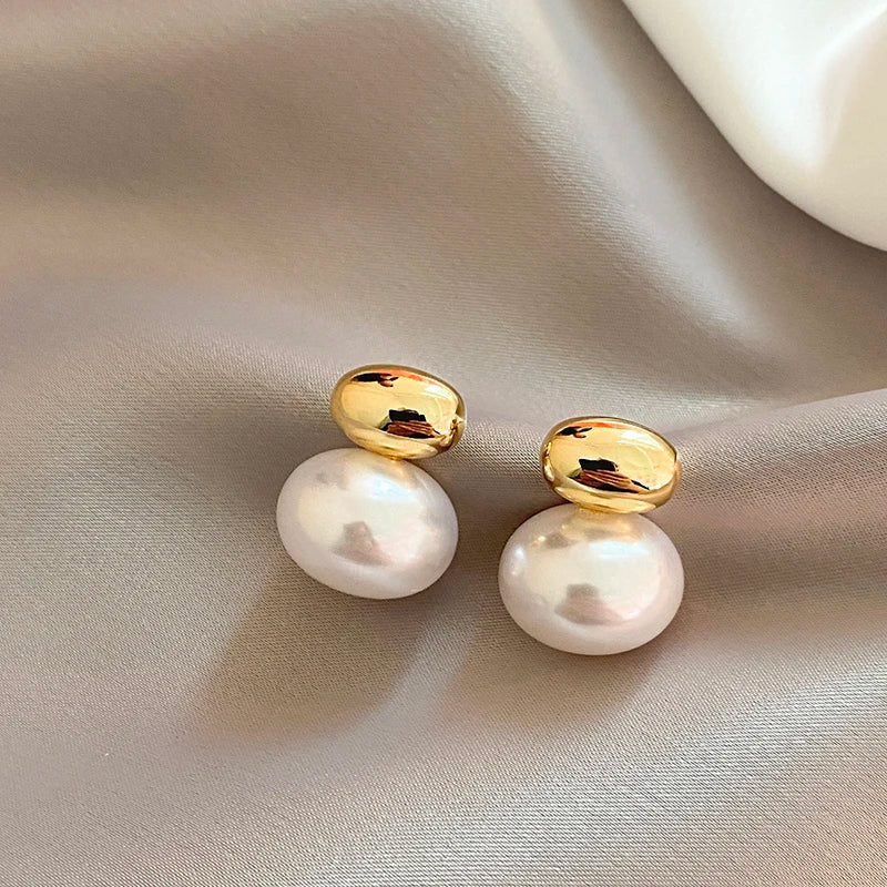 Boucles d’Oreilles Dorées avec Perle Ibiza