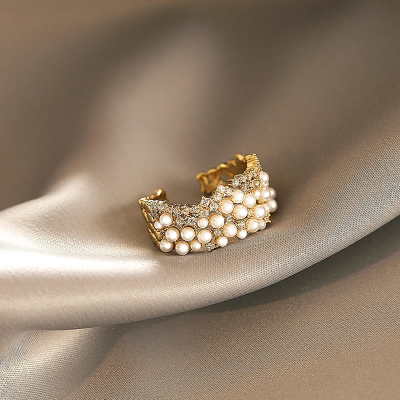 Bague Ajustable Perlée 18K