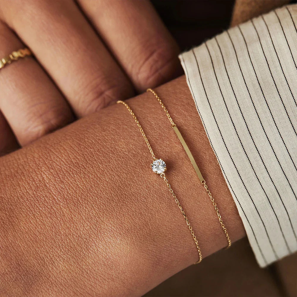 Bracelet Délicat avec Pierre de Zirconium