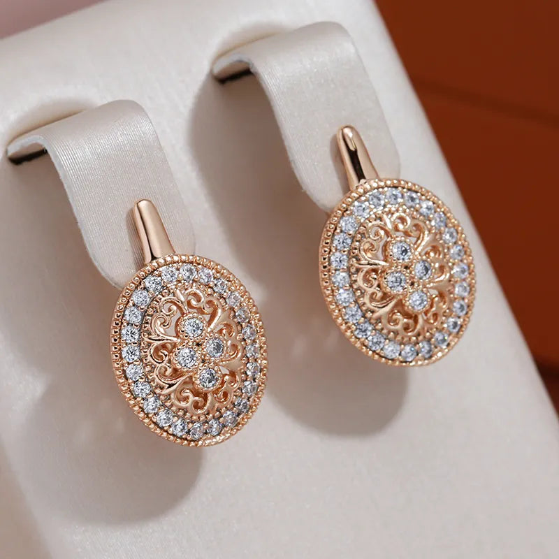 Boucles d’Oreilles Vintage Serties de Zirconium