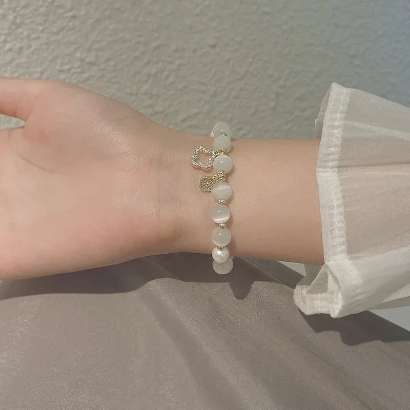Bracelet Perles Incrustées de Zirconium