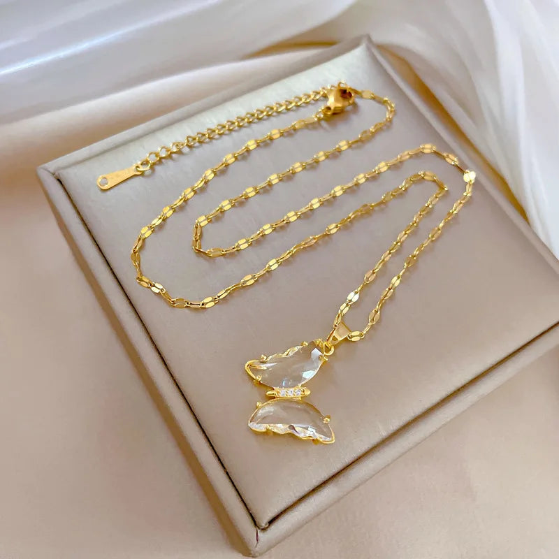 Collier Papillon Doré