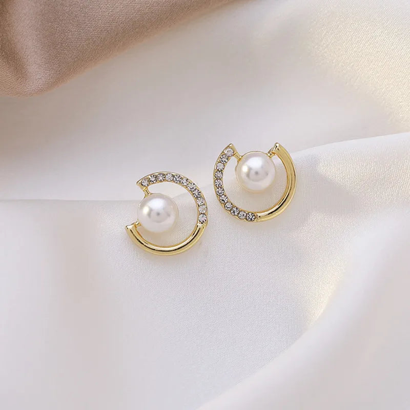 Boucles d’Oreilles Perlées Serties de Zircone