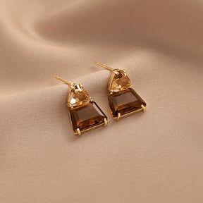 Boucles d’Oreilles Dorées avec Pierres de Zirconium
